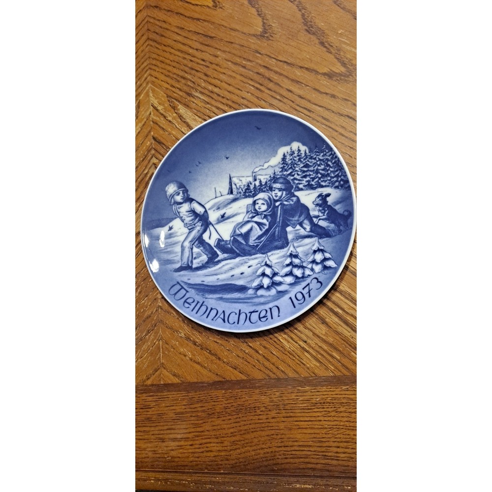 1973 Christmas Limited Edition Bareuther Bavaria Weihnachten‎ Blue  Plate